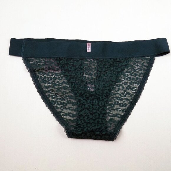 nwt VS PINK leopard lace bikini brief emerald - Picture 1 of 4